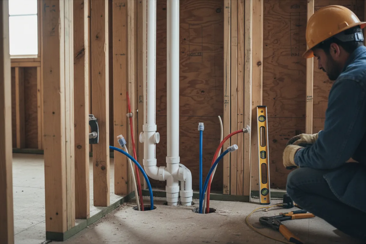 Drain and supply rough-in during Drain Cleaning in Redmond