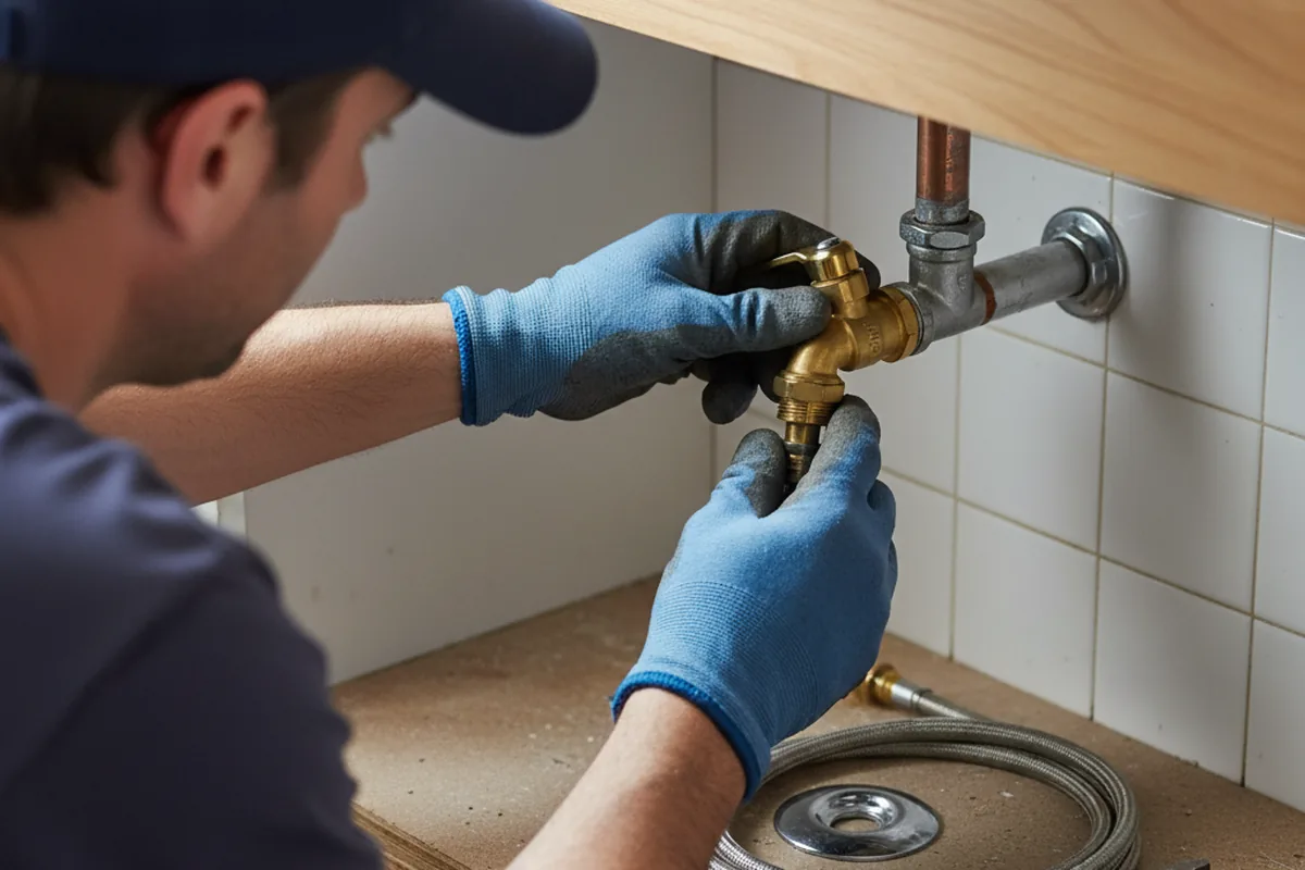 Shutoff valve and fitting work during Burst Pipe Repair in Redmond